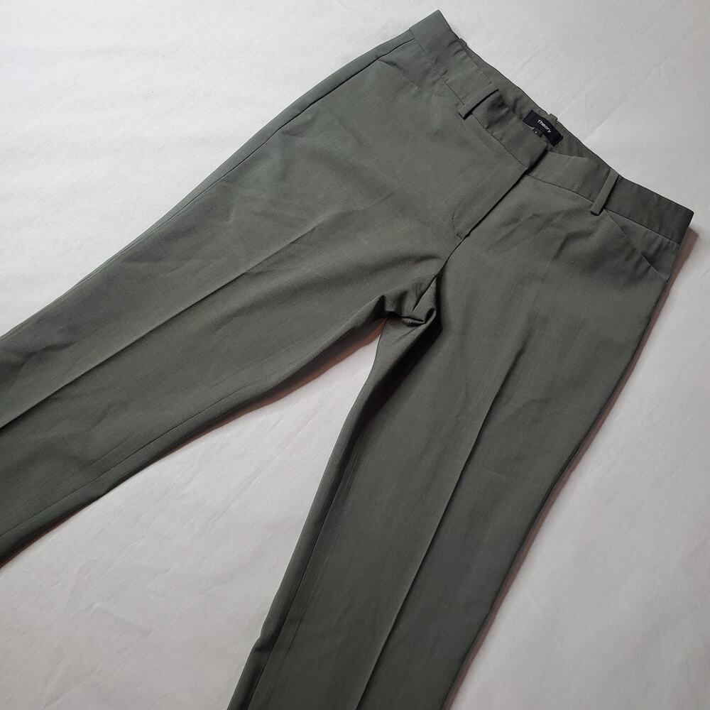 Theory Women's Size 4 Izelle Dress Pants Slim Straight Leg Green
